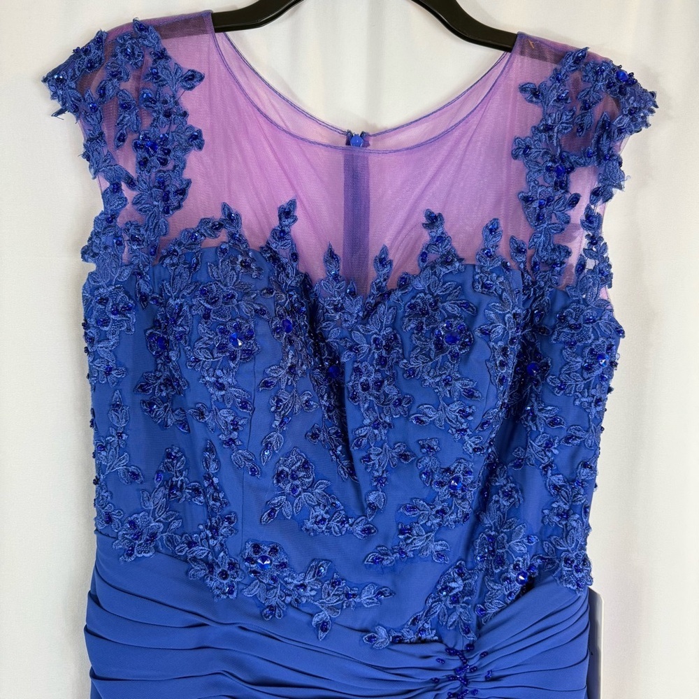 JJ’S house Royal Blue A-Line Sequins Chiffon maxi Dress Size:XL - Picture 6 of 16